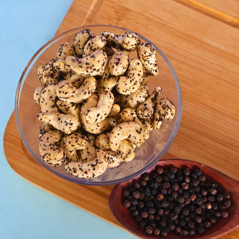 Healthy Master Cashew Nuts | Kaju | Black Pepper | Mari Flavour